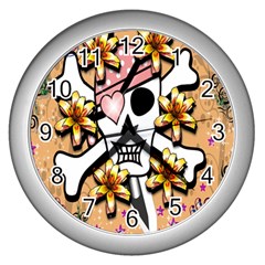 Banner Header Tapete Wall Clocks (silver)  by Simbadda