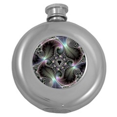 Precious Spiral Wallpaper Round Hip Flask (5 Oz) by Simbadda