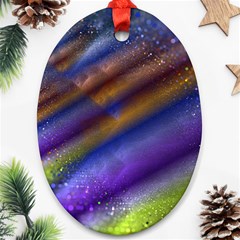 Fractal Color Stripes Ornament (Oval)