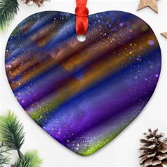 Fractal Color Stripes Ornament (Heart)