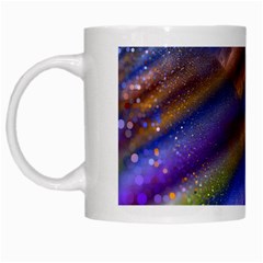 Fractal Color Stripes White Mugs