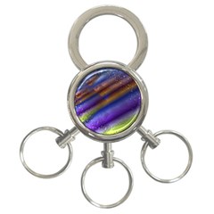 Fractal Color Stripes 3-Ring Key Chains