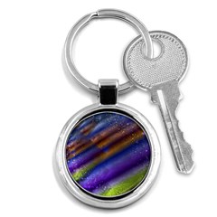 Fractal Color Stripes Key Chains (Round) 