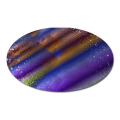 Fractal Color Stripes Oval Magnet