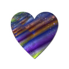 Fractal Color Stripes Heart Magnet