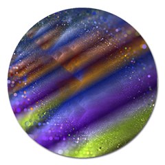 Fractal Color Stripes Magnet 5  (Round)