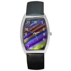 Fractal Color Stripes Barrel Style Metal Watch