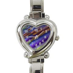 Fractal Color Stripes Heart Italian Charm Watch