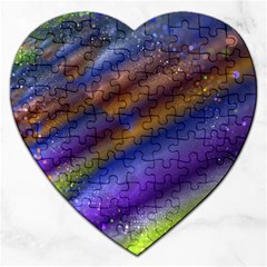 Fractal Color Stripes Jigsaw Puzzle (Heart)