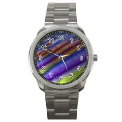 Fractal Color Stripes Sport Metal Watch