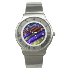 Fractal Color Stripes Stainless Steel Watch