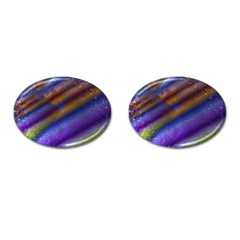 Fractal Color Stripes Cufflinks (Oval)