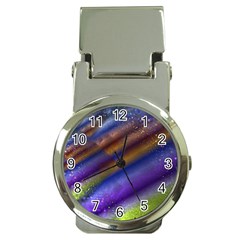 Fractal Color Stripes Money Clip Watches