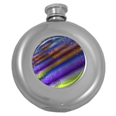 Fractal Color Stripes Round Hip Flask (5 oz)