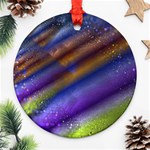 Fractal Color Stripes Round Ornament (Two Sides) Front