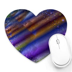 Fractal Color Stripes Heart Mousepads