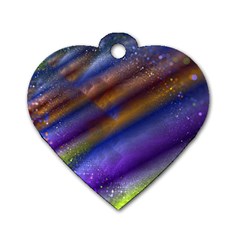 Fractal Color Stripes Dog Tag Heart (One Side)