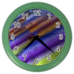 Fractal Color Stripes Color Wall Clocks