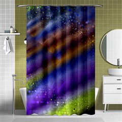 Fractal Color Stripes Shower Curtain 48  x 72  (Small) 