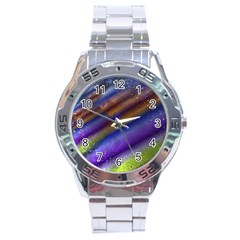 Fractal Color Stripes Stainless Steel Analogue Watch