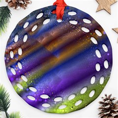 Fractal Color Stripes Ornament (Round Filigree)