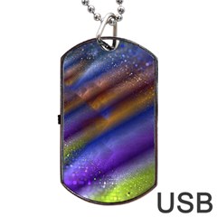 Fractal Color Stripes Dog Tag USB Flash (One Side)