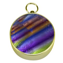 Fractal Color Stripes Gold Compasses