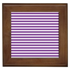 Horizontal Stripes Purple Framed Tiles by Mariart