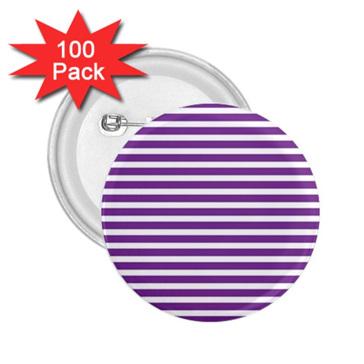 Horizontal Stripes Purple 2.25  Buttons (100 pack) 