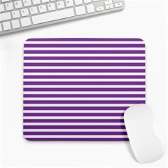 Horizontal Stripes Purple Large Mousepads by Mariart