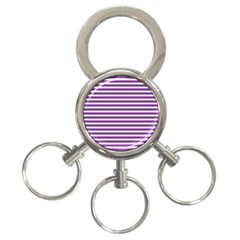 Horizontal Stripes Purple 3-ring Key Chains