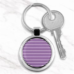 Horizontal Stripes Purple Key Chains (round) 