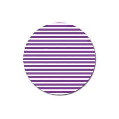 Horizontal Stripes Purple Magnet 3  (round)