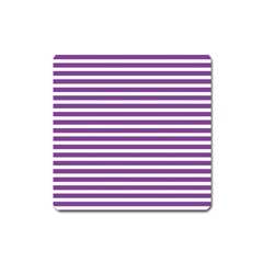 Horizontal Stripes Purple Square Magnet