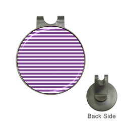 Horizontal Stripes Purple Hat Clips With Golf Markers