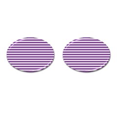 Horizontal Stripes Purple Cufflinks (oval)