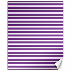 Horizontal Stripes Purple Canvas 16  X 20   by Mariart