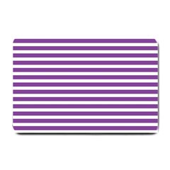 Horizontal Stripes Purple Small Doormat  by Mariart