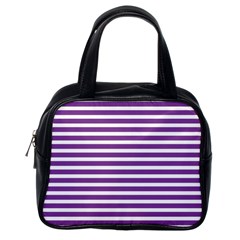 Horizontal Stripes Purple Classic Handbags (one Side)