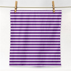 Horizontal Stripes Purple Face Towel by Mariart