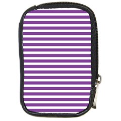 Horizontal Stripes Purple Compact Camera Cases by Mariart