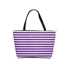 Horizontal Stripes Purple Shoulder Handbags