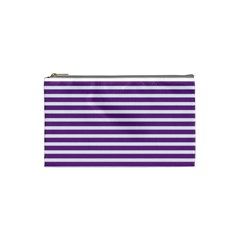 Horizontal Stripes Purple Cosmetic Bag (small)  by Mariart