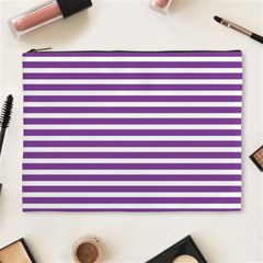 Horizontal Stripes Purple Cosmetic Bag (xl) by Mariart