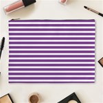 Horizontal Stripes Purple Cosmetic Bag (XL) Front