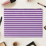 Horizontal Stripes Purple Cosmetic Bag (XL) Back