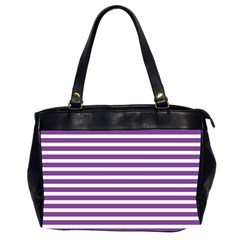 Horizontal Stripes Purple Office Handbags (2 Sides)  by Mariart