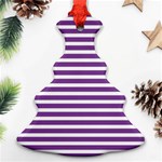 Horizontal Stripes Purple Christmas Tree Ornament (Two Sides) Front