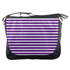 Horizontal Stripes Purple Messenger Bags