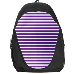 Horizontal Stripes Purple Backpack Bag by Mariart